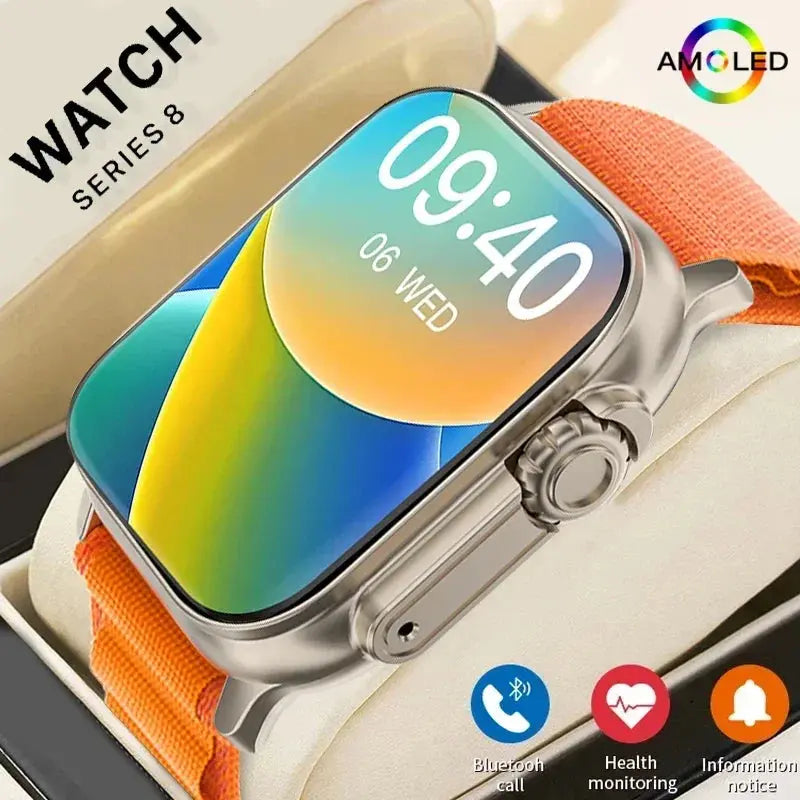 2024 T900 Ultra 2 Smart Watch Men 49mm Series 8 2.3 "AMOLED Screen NFC Compass Waterproof For Apple Watch IWO Ultra 8 Smartwatch Théo Trove