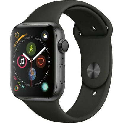 Apple Watch Series 4 (2018) GPS 44 mm - Aluminium Gris sidéral - Bracelet sport Noir Théo Trove