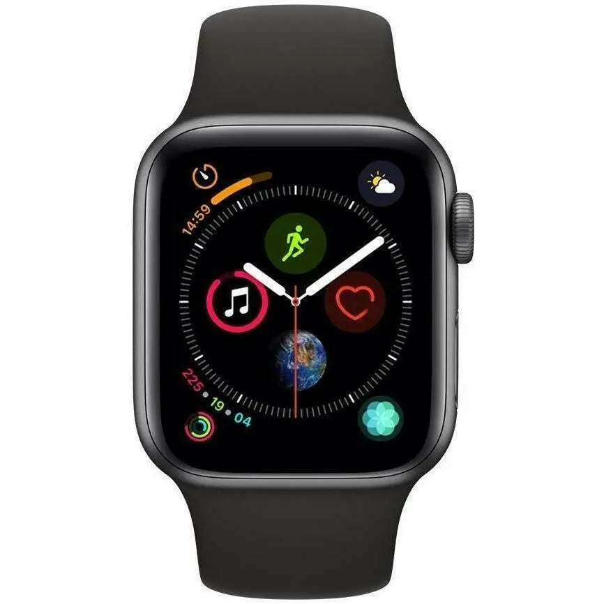 Apple Watch Series 4 (2018) GPS 44 mm - Aluminium Gris sidéral - Bracelet sport Noir Théo Trove