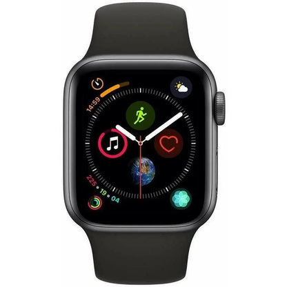 Apple Watch Series 4 (2018) GPS 44 mm - Aluminium Gris sidéral - Bracelet sport Noir Théo Trove