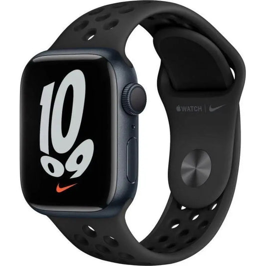 Apple Watch Series 7 (2021) GPS 45 mm - Aluminium Minuit - Bracelet sport Nike Noir Théo Trove