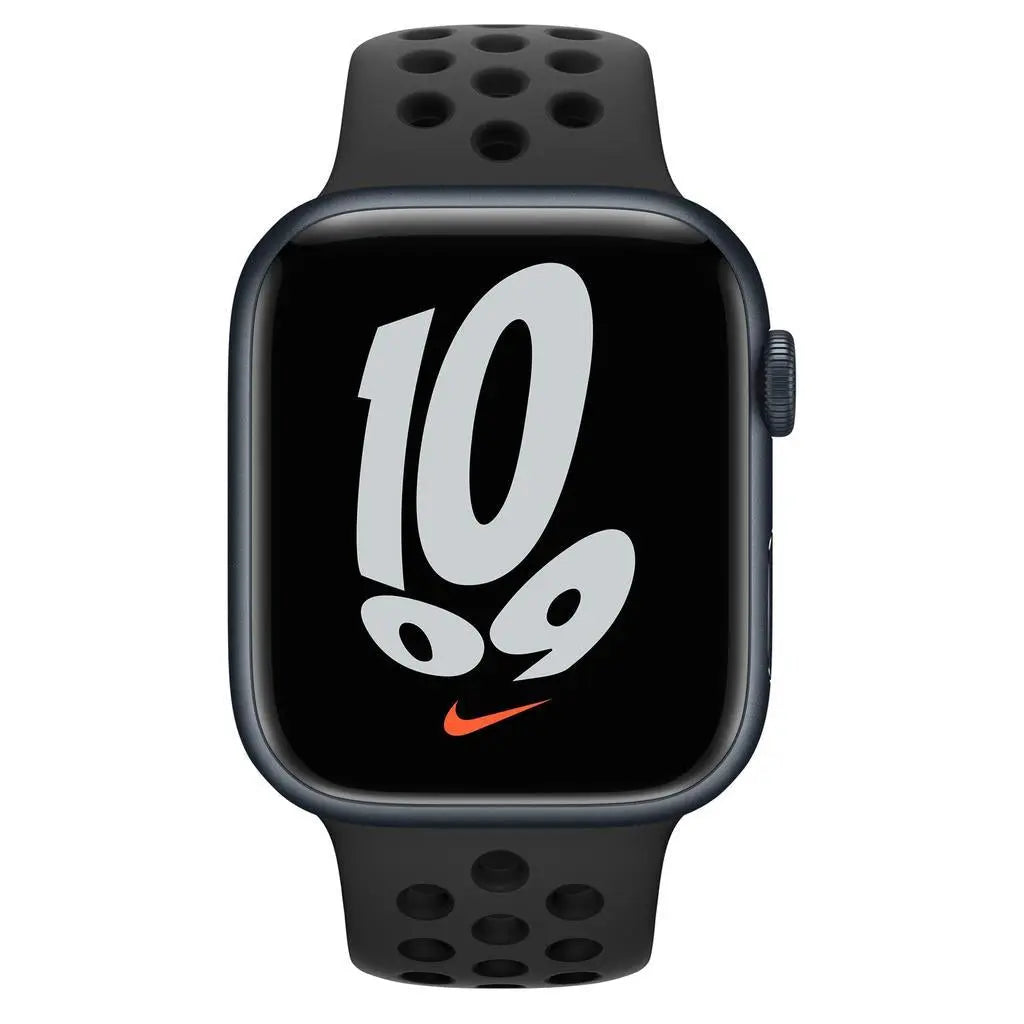 Apple Watch Series 7 (2021) GPS 45 mm - Aluminium Minuit - Bracelet sport Nike Noir Théo Trove