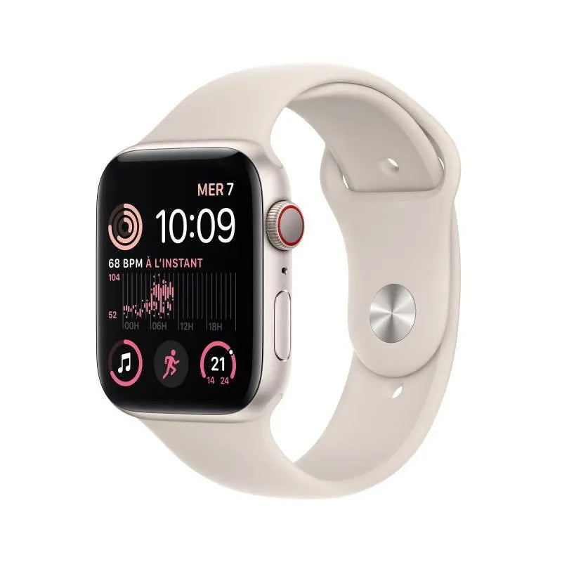 Apple Watch Series SE 2 (2022) GPS 40 mm - Aluminium Lumière stellaire - Bracelet sport Lumière stellaire Théo Trove