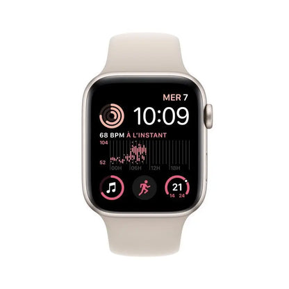 Apple Watch Series SE 2 (2022) GPS 40 mm - Aluminium Lumière stellaire - Bracelet sport Lumière stellaire Théo Trove