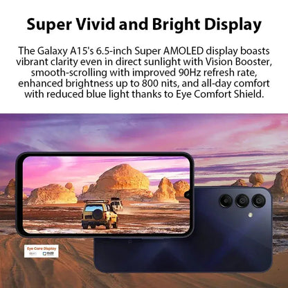 Global Version Samsung Galaxy A15 4G Smartphone 50MP Triple Rear Camera 6.5'' 90Hz Super AMOLED Display 5000mAh Battery NFC Théo Trove