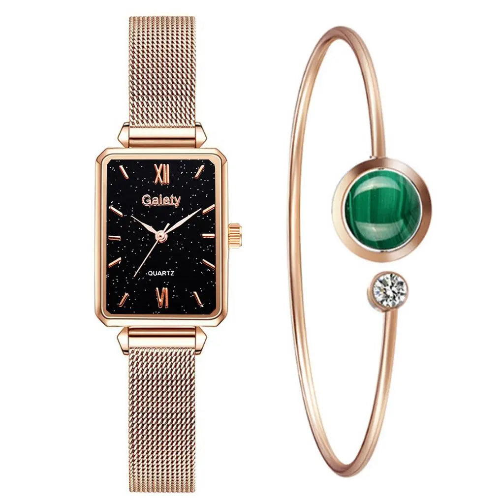 Montre et bracelet vert Emeraude femme élégante Les Visionnaires