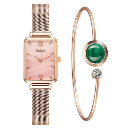 Montre et bracelet vert Emeraude femme élégante Les Visionnaires