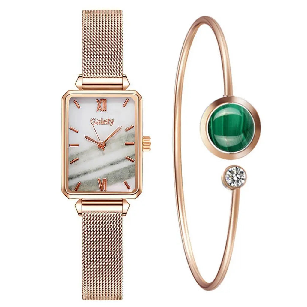 Montre et bracelet vert Emeraude femme élégante Les Visionnaires