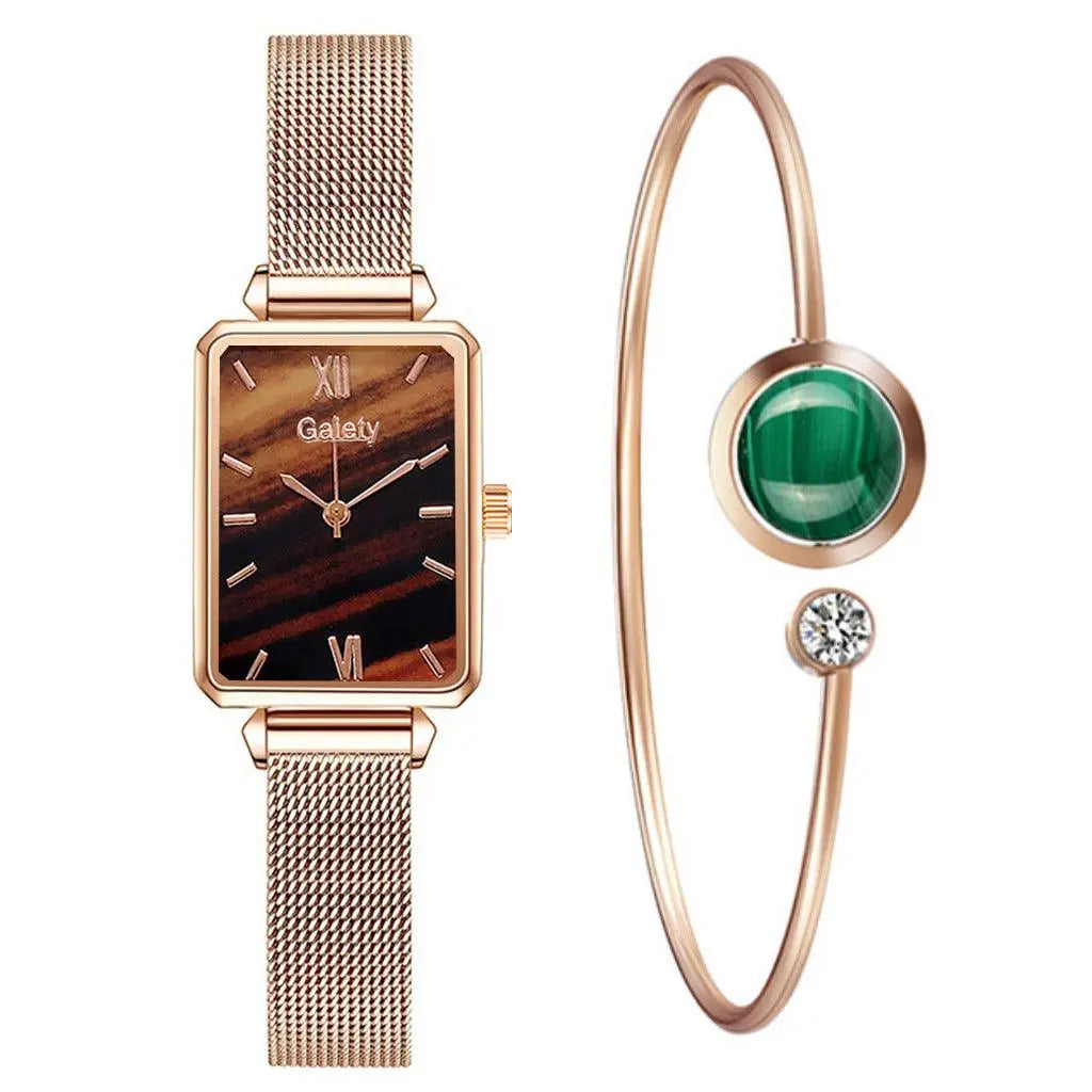 Montre et bracelet vert Emeraude femme élégante Les Visionnaires