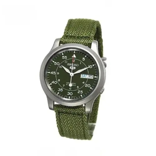 Original SEIKO SNK805 hommes Quartz luxe vert cadran tissu bracelet montre sport décontracté mode luxe hommes montres automatique Théo Trove