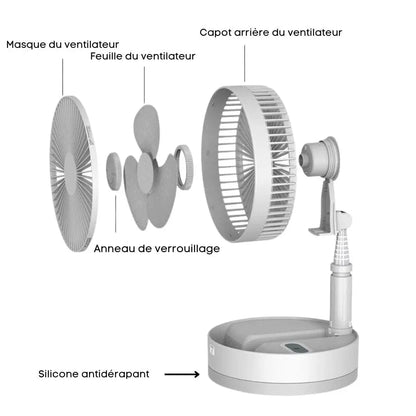 Ventilateur portable rétractable sans fil Les Visionnaires